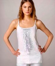 Eileen Fisher Organic Linen Silver Sequined Tank