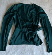 Green Satin Long Sleeve