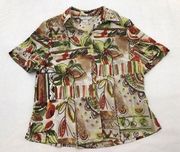 Allison Daley Womens Size 6 Petite VINTAGE Button Up Shirt Top Short Sleeve