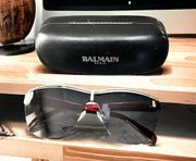 BALMAIN Sunglasses with Red Frames 70MM + Case New w/Tag Retail $325