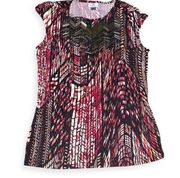 Worthington abstract embellished blouse