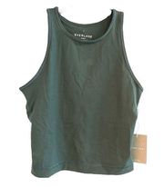 Everlane The Perform Tank Cropped Tank Top Dark Green Size Small