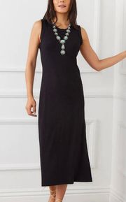 Women’s  Black Jersey Midi Sleeveless Dress Size Large