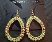 NWT New York & Company Gold & Green Earrings