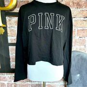 PINK - Victoria's Secret Pink VS Black Long Sleeve T-Shirt Sz Small