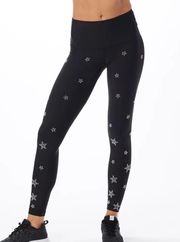 SoulCycle Black Silver Studded Star High Rise Workout Athletic Leggings M