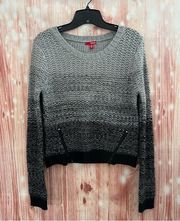 Gray Ombre Knitted Crewneck Sweater