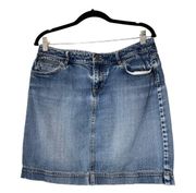 J. Jill Denim Jean Skirt Size 10 Distressed Womens Short Mini