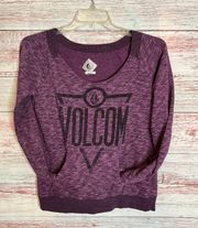 Sweatshirt Purple Medium With Pocket