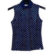 Lady Hagen Top Sleeveless Polo Womens Small S Blue White Stars Tennis Golf