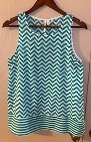 Miami turquoise & white chevron tank - size medium