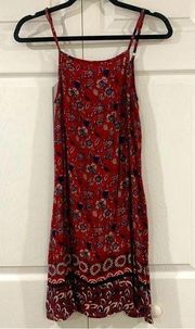 Francesca’s Red and Blue Floral Shift Dress