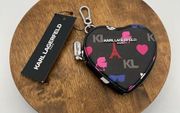 Karl Lagerfeld Paris Heart Shape Zip Around Coin Purse NWT