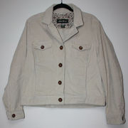 Eddie Bauer Beige Corduroy Jacket Button Down Women's Large Cotton