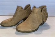 American Eagle Fringe Ankle Booties Boots Zippered Shoes Size 8 or 40 Tassel