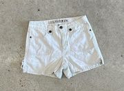 Off White Linen Blend Shorts