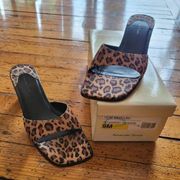 Amanda Smith  Mercury Leopard Print Chunky Heels New In Box Size 9M