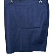 Dalia Collection Navy Blue Straight Knee Length Skirt Women’s Size 8