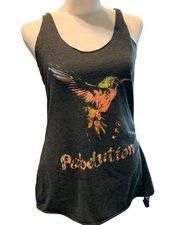 Next Level Apparel Rebelution women's size medium grey work out tank