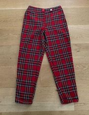 Boohoo Scottish Plaid Pants in Red and Black