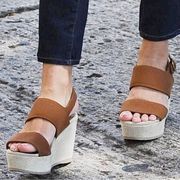 A.P.C. Brown Double Strap Wedge Sandals Size EU 41/ US 10.5-11​