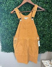 American Eagle Mustard Corduory Overall Dress Size XS NWT