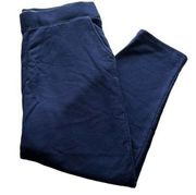 New Lands End Womens Blue Ankle Sweatpants With Pockets Medium Petite