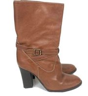 J. Crew Brown Tenley Vachetta High-heel Mid-Calf Boots - Size 9