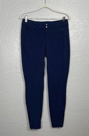 Women 6 Navy Blue Transcendr Skinny Pants Softshell Lightweight Zip Pockets