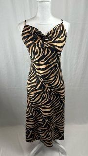 Veronica M. Maxi Tiger Print Slip Dress - Small