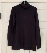 French Connection Black Tunic Turtleneck Sweater Ribbed Collar Size Small Top