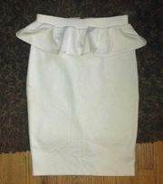 White Peplum Formal Skirt