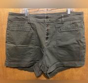 Like New  Dark Green Button Fly Shorts