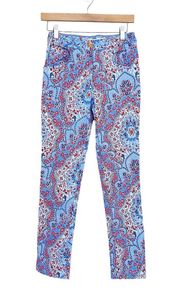 Gretchen Scott Blue Paisley Pants Sz XS