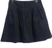 Theory Pleated Mini Black Skirt Size 4 With Pockets