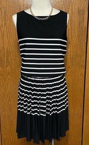 Dressbarn Black/White Striped Blousen Dress Size 12