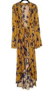 Dance & Marvel Butterfly Floral Boho Wrap Kimono Romper Size Small