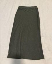 Abercrombie & Fitch Abercrombie Olive Midi Skirt with Slit XXSP