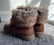Fur Cuffed Leather Boots