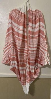 Aerie Boho Beachy Kimono Top Womens One Size Pink Lagenlook Short Sleeve