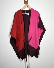 Lane Bryant Color Block Tie Waist Poncho Sweater Size 22/28