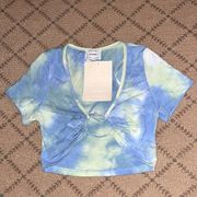 SABO tiedye crop top w center tie NWT XS