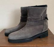 Vince Cagney Shearling Fur-Lined Suede Moto Boots Sz 10 Eu 40