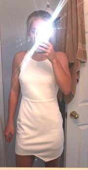 White Zip Up Mini Dress