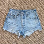 Vintage Levi’s 501 original light wash cutoff denim shorts