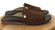 Lauren Ralph Lauren Brown Suede/Leather Slide Sandals Size 8