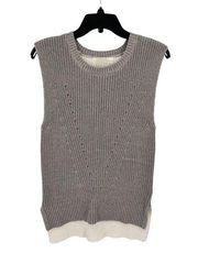 JOA Los Angeles Gray Off White Sleeveless Knit Sweater Womens Size Small