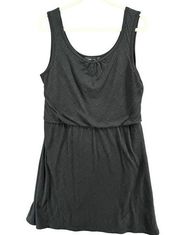 Prana Tank Dress Womens XL Black Geometric Blouson Drop Waist Athleisure Travel