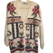 Classic Elements Vintage Floral Cardigan Cottagecore Spring Sweater