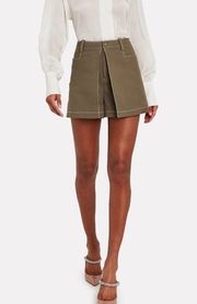 ALEXIS Intermix *Laz* mocha brown canvas skirt skort shorts S